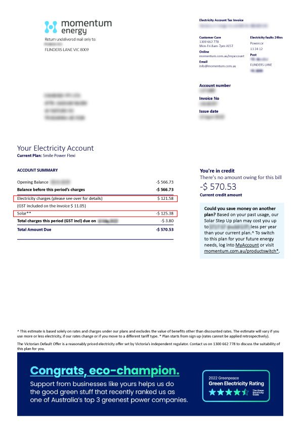 commercial electric bill